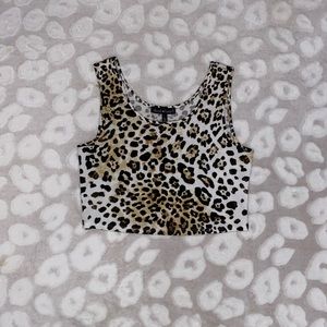 Derek Heart Cheetah Print Crop Top in Size Large